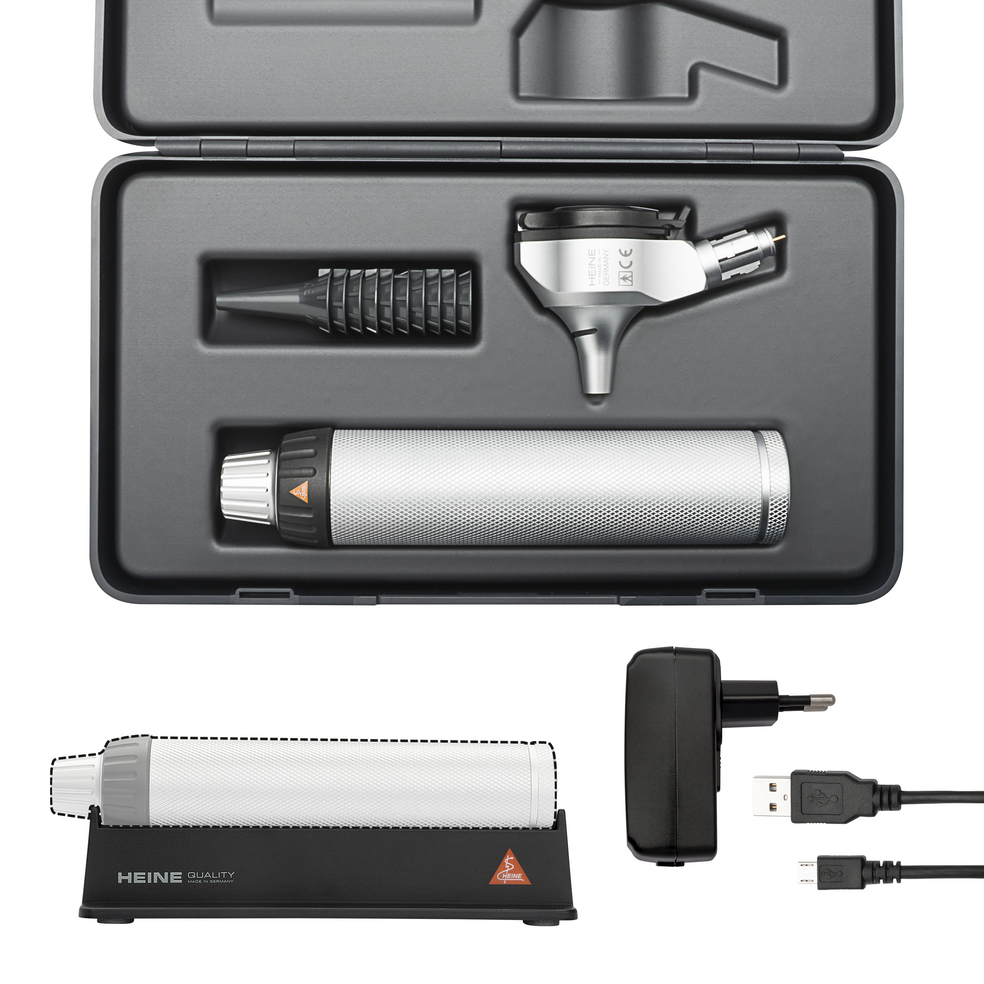 HEINE BETA 400 LED Fibre Optic Otoscope with USB Rechargeable Handle & Cable - 