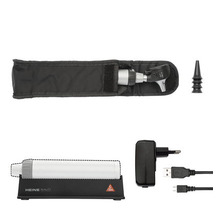 HEINE K180 LED F.O Otoscope Set with Battery Handle - 