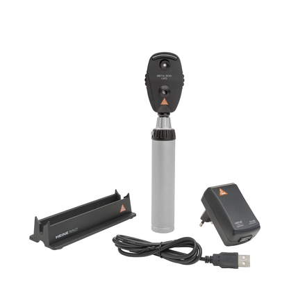 BETA 200 Ophthalmoscope in LED + BETA 100 Otoscope in 3.5V + BETA4 USB Rechargeable Handle + USB Cord + Plug-in Power Supply - 