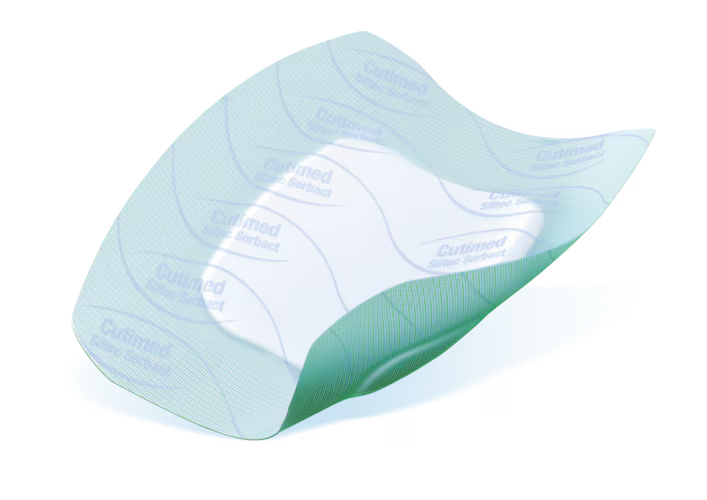 Cutimed Siltec Sorbact Foam Dressing - 7.5cm x 7.5cm - pack of 10