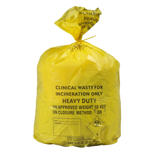 Yellow Clinical Waste Bags - Small 20L - Roll of 50 - GV Health
