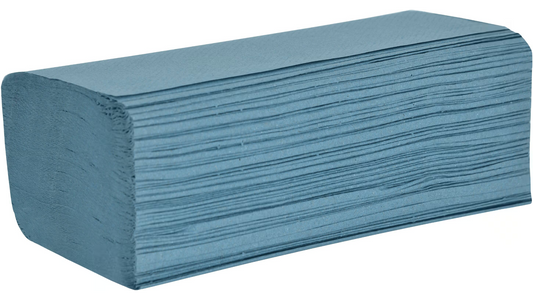 Essentials 1ply Blue V Fold Hand Towel 3510 Sheets - Northwood