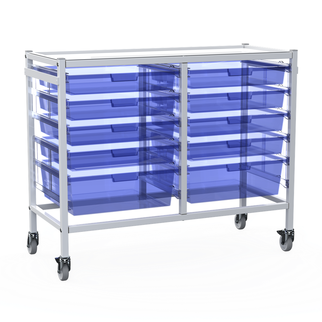 Shuttleworth Wide Double Medical Storage Trolley - 