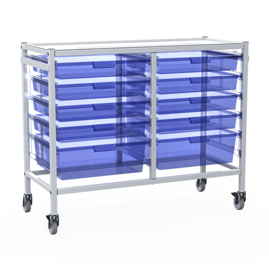 Shuttleworth Wide Double Medical Storage Trolley - 