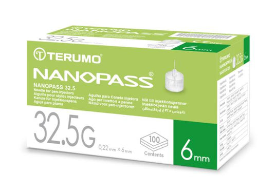 Nanopass® 32.5G Needle for Pen Injectors - 6mm - Pack of 100 - 