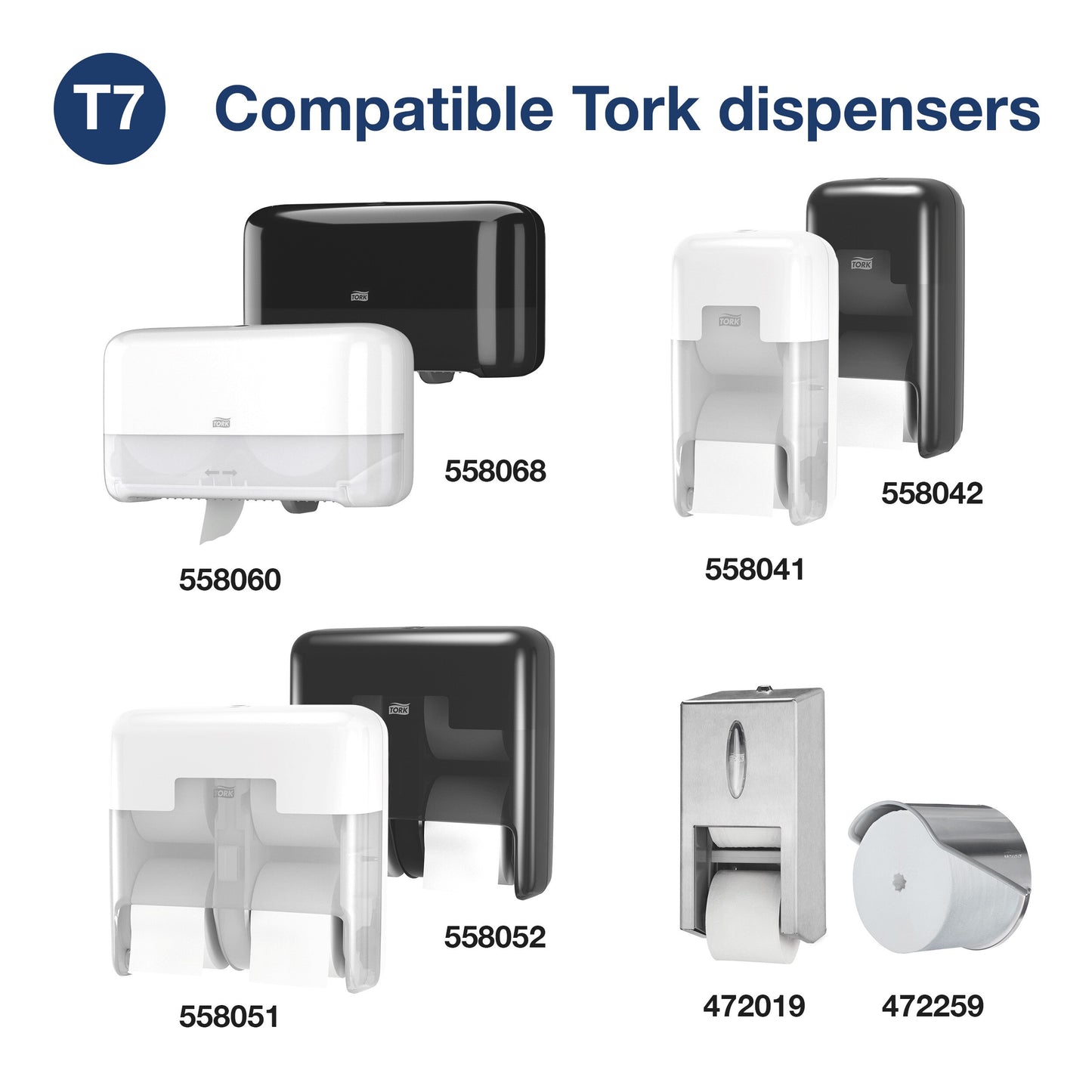Tork OptiServe® Coreless Toilet Paper White T7, Advanced, 2 Ply, 24 x 820 sheets, 472630