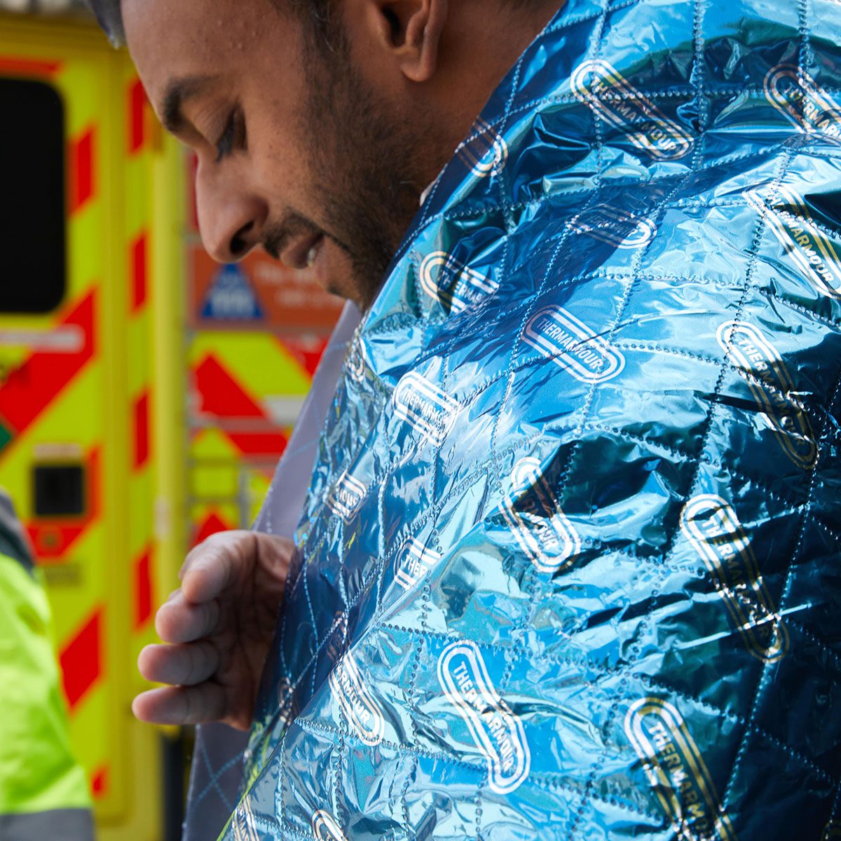THERMARMOUR Emergency Blanket with tape, 2m x 1.5m - Blue - 