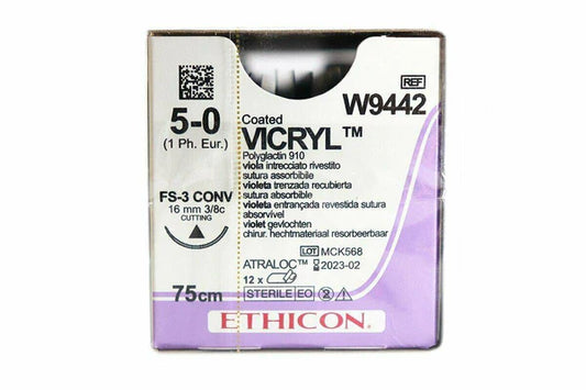Mersilk Suture Cutting Needle: 16mm 75cm Black 2-0 3 Single