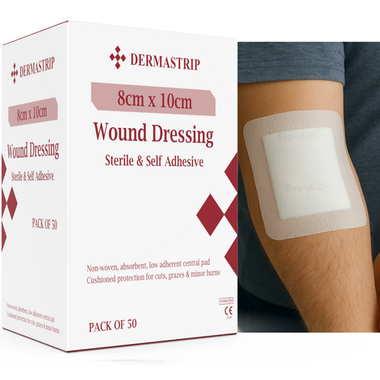 Ezy-Aid Dermastrip Sterile Wound Dressing 10x10cm pack of 25 - 