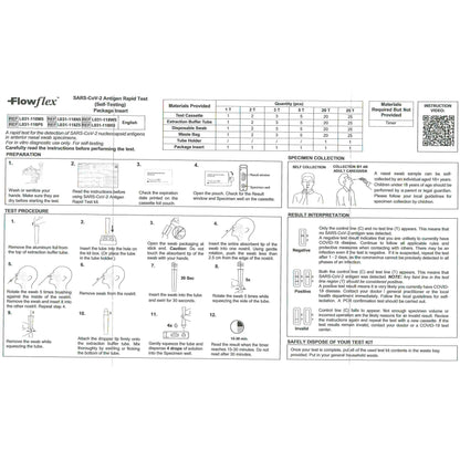Flowflex Lateral Flow Test SARS-CoV-2 Antigen Rapid - 5 Tests [COVID Test - Acon] - Short Expiry Date - October 2024 - Flowflex