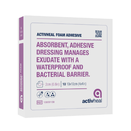 Activheal Foam Adhesive Dressing 7.5 x 7.5cm - Pack of 10 - Activheal