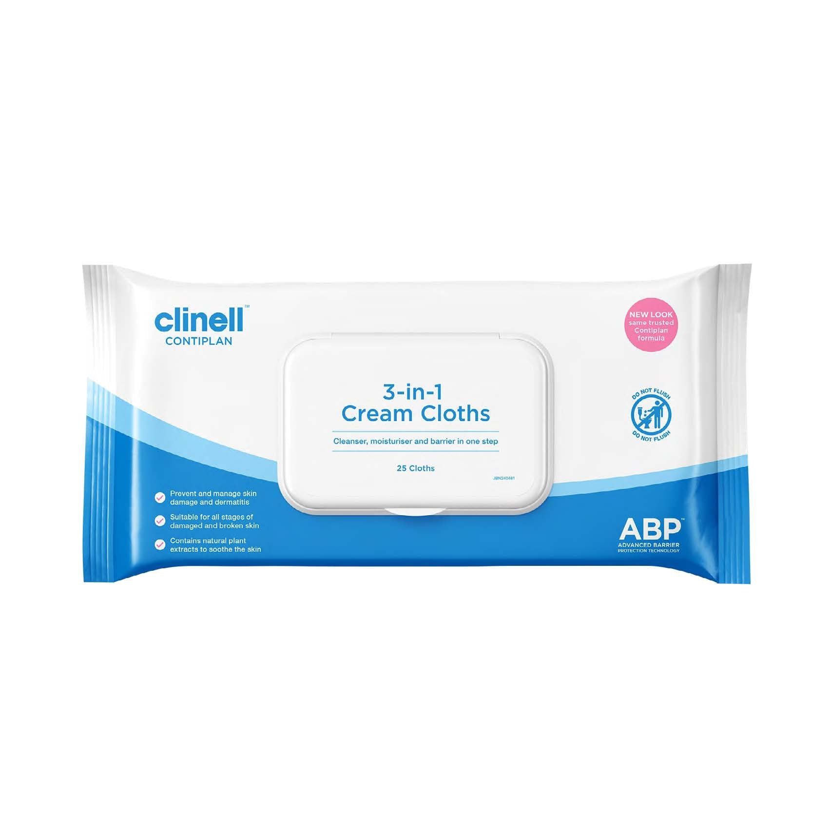 Clinell Continence Contiplan Care Wipes - Pack of 25 - 