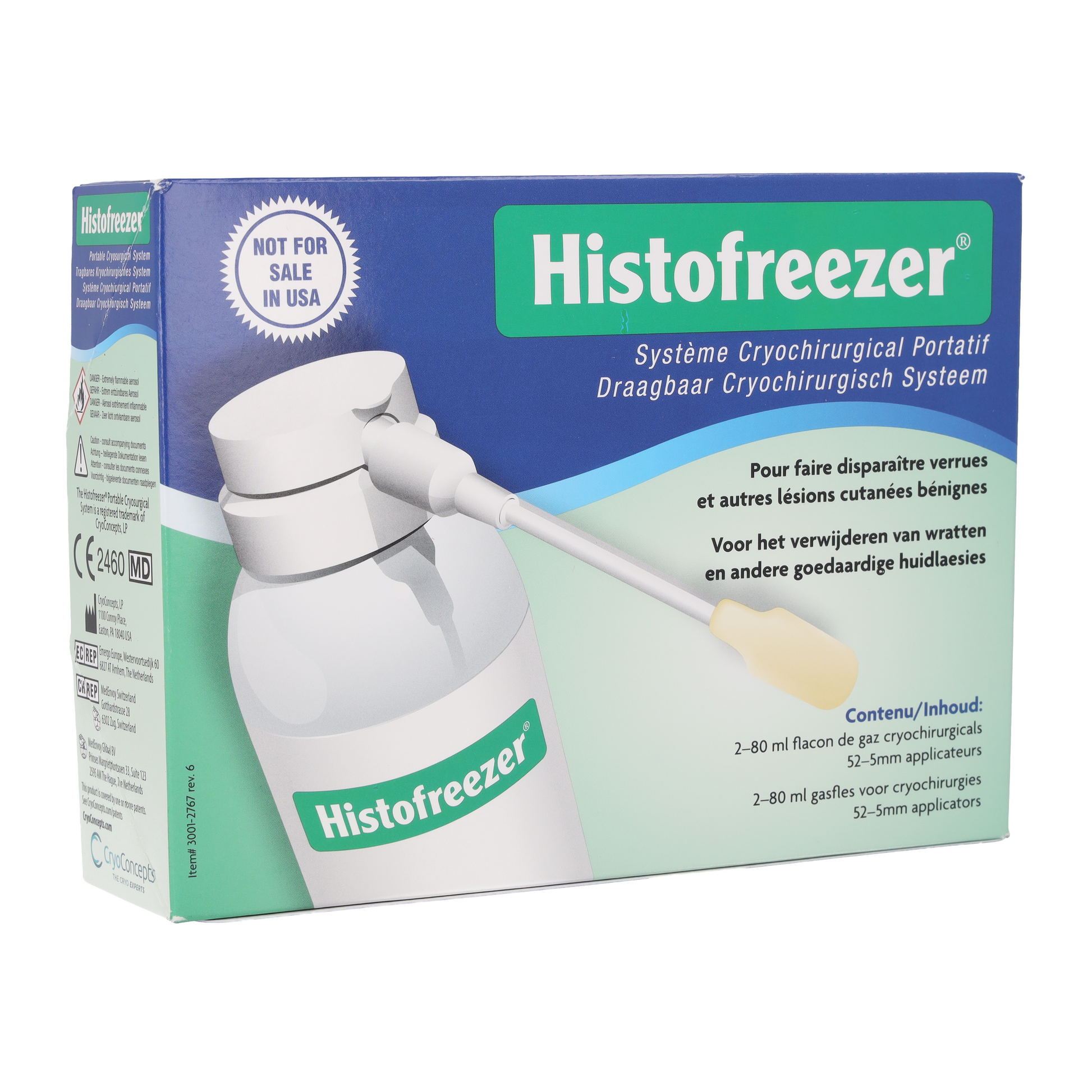 Histofreezer Portable Cryosurgical System - 5mm x 52 Standard Applicators - 2 x 80ml Bottles - Histofreezer