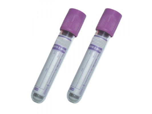 BD Vacutainer Plastic Tube 2ml with Lavender Hemogard Closure (Pack of 100) - CLEARANCE