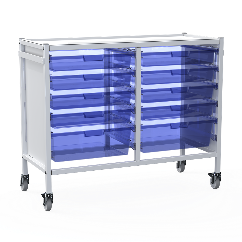Shuttleworth Wide Double Medical Storage Trolley - 