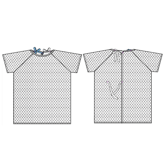 Polycotton Wraparound Examination Gown, Tahborg Blue - Size 4XL - 