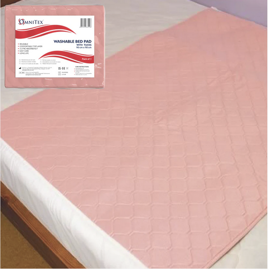 Incontinence Bed Pads - Washable/Reusable 90 x 90cm with tucks - 3 litre Capacity