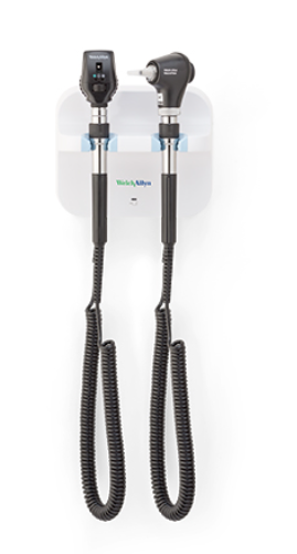 Welch Allyn Green Series 777 Wall Transformer with Coaxial LED Ophthalmoscope and MacroView Basic LED Otoscope - 