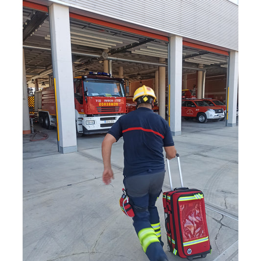 Emerair's Trolley Emergency Respiratory Bag - Red Polyamide - 