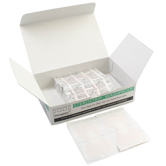 Hypo-Allergenic Sterostrip Washproof Plasters - 6cm x 2cm x 100