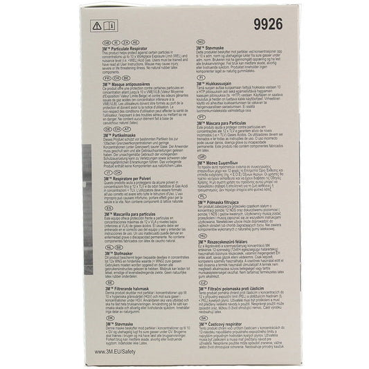 3M™ Particulate Respirator Face Mask FFP2 Valved - 9926 - Box of 10 - CLERANCE - Expiry 05/2024 - 3M