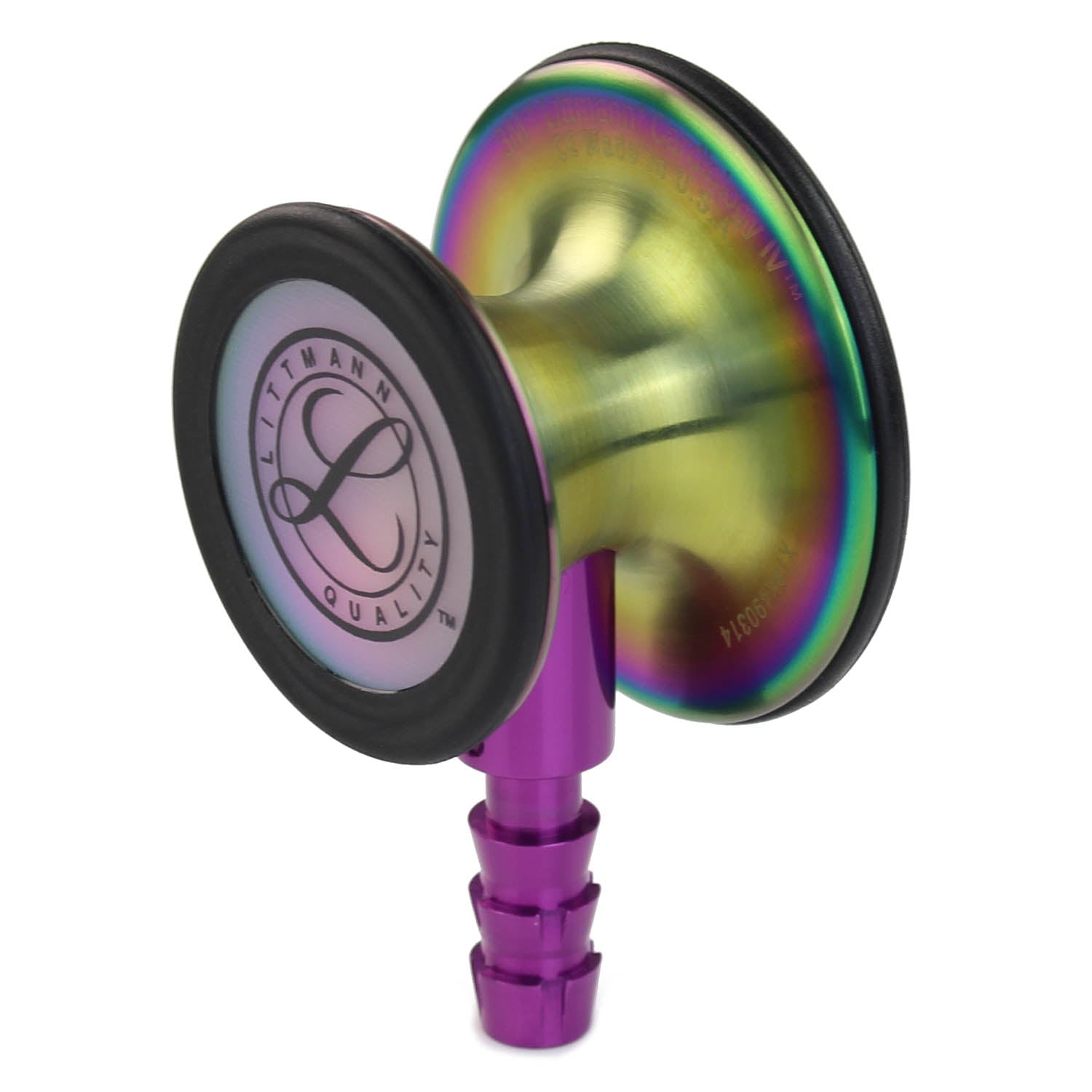 Littmann Cardiology IV Diagnostic Stethoscope: Rainbow & Plum - Violet Stem 6205 - Over Engraved - Littmann Stethoscopes