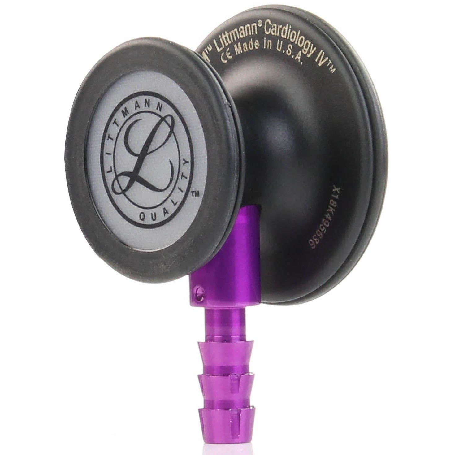 Littmann Cardiology IV Diagnostic Stethoscope: Black & Black - Violet Stem 6203 - Over Engraved - Littmann Stethoscopes