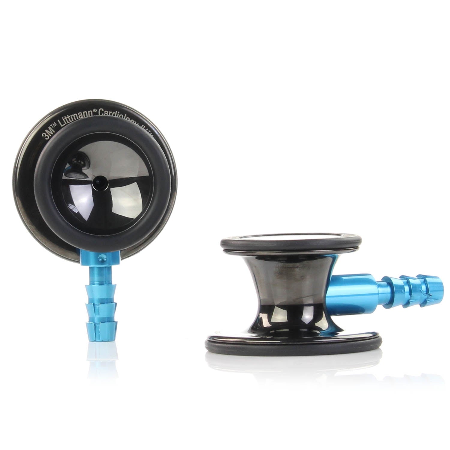 Littmann Cardiology IV Diagnostic Stethoscope: Polished Smoke & Navy - Blue Stem 6202 - Over Engraved - Littmann Stethoscopes