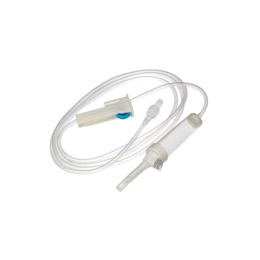 Gravity Set 150cm Straight Tubing with a Fixed Luer-Lock and a Safety Roller Clamp - Box of 250