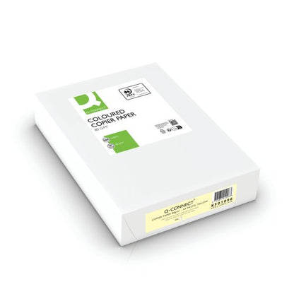 Q-Connect Yellow Coloured A4 Copier Paper 80gsm Ream (Pack of 500)