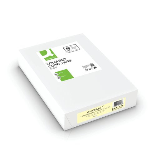 Q-Connect Yellow Coloured A4 Copier Paper 80gsm Ream (Pack of 500)