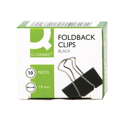 Q-Connect Foldback Clip 19mm Black (Pack of 10)