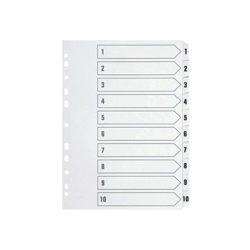 Q-Connect 1-10 Index Multi-punched Polypropylene White A4 - 