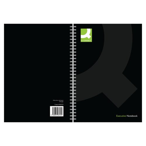 Q-Connect Hardback Wirebound Book A5 Black (Pack of 3) - 