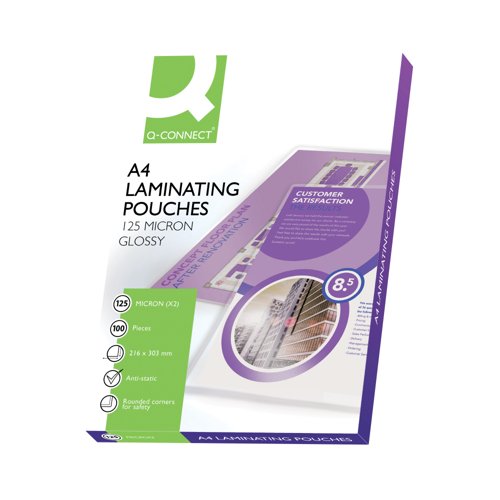 Q-Connect A4 Laminating Pouch 125x2 Micron - Pack  of 100 - 