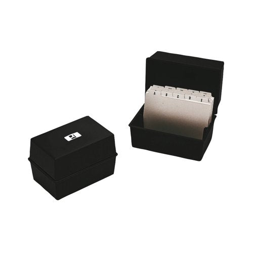 Q-Connect Card Index Box 203 x 127mm (8 x 5 Inches) Black