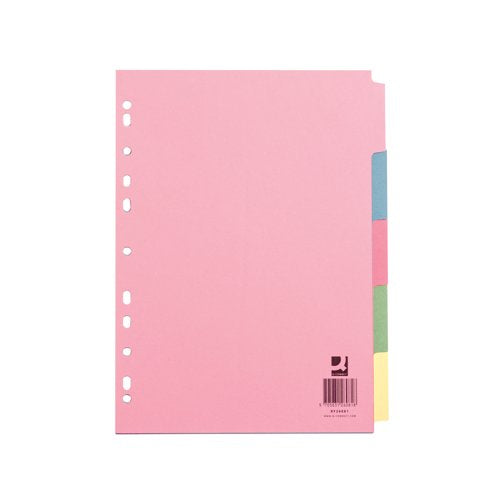 Q-Connect 5-Part Subject Divider Multi-Punched A4 - 
