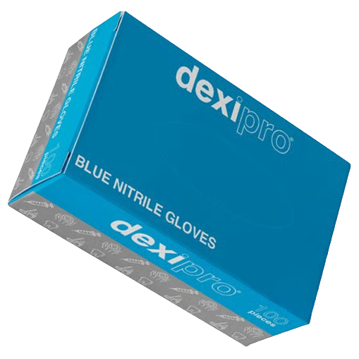 Dexi Pro Blue Nitrile Gloves Powder Free- X-Large - 