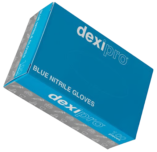 Dexi Pro Blue Nitrile Gloves Powder Free- X-Large - 