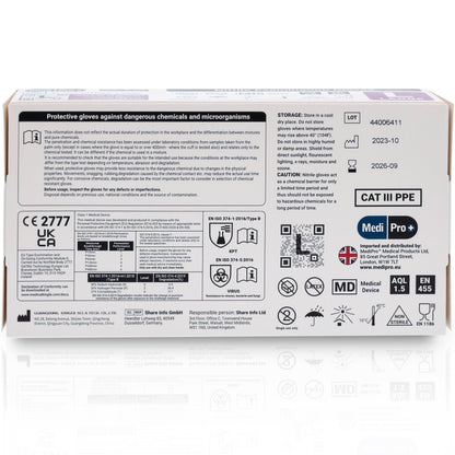 Black Nitrile Gloves - Box of 100 - Large - MediPro