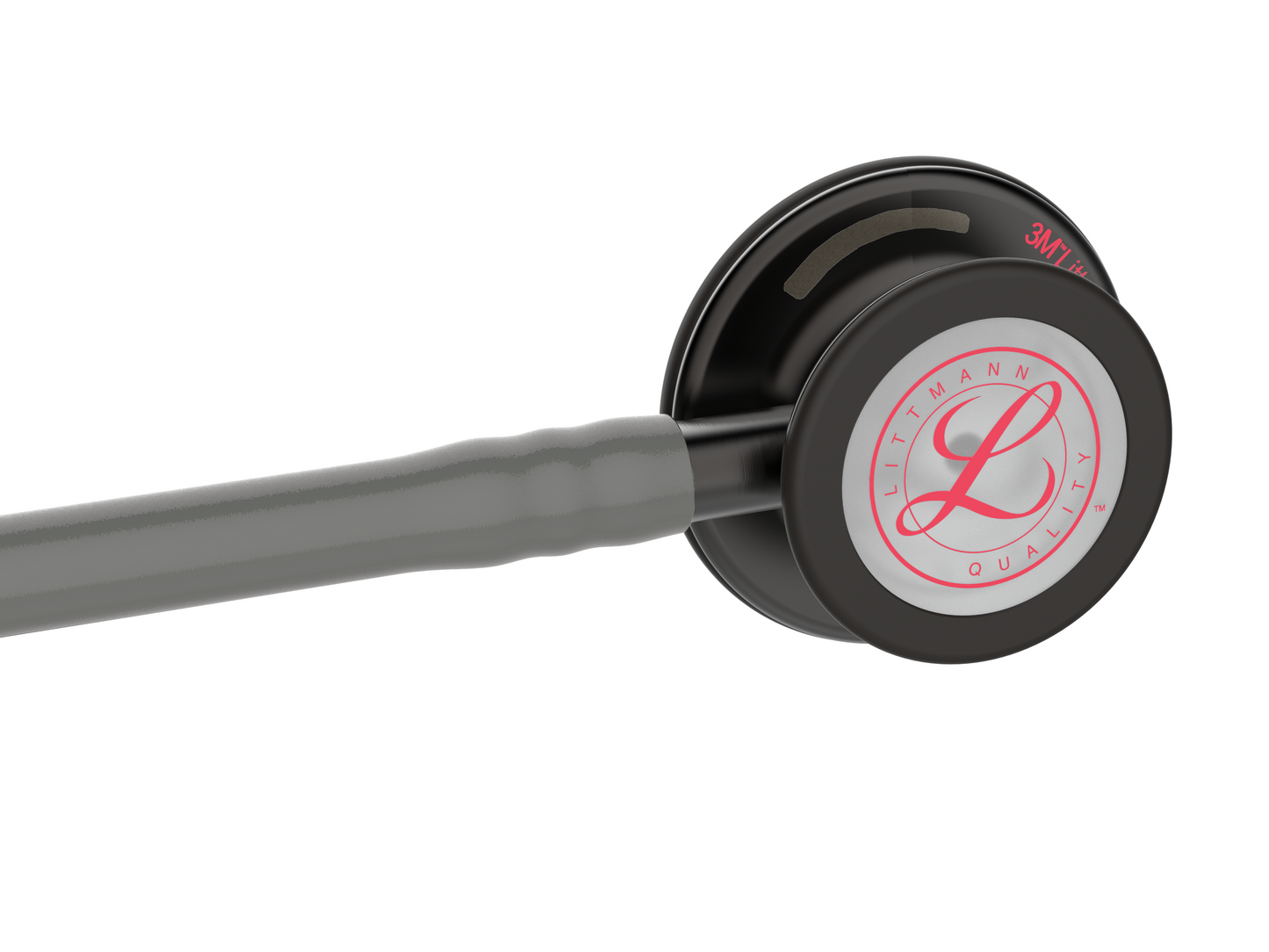 Littmann Cardiology IV Diagnostic Stethoscope: Grey & Smoke - Red Stem - Limited Edition 6183 - Over Engraved - 
