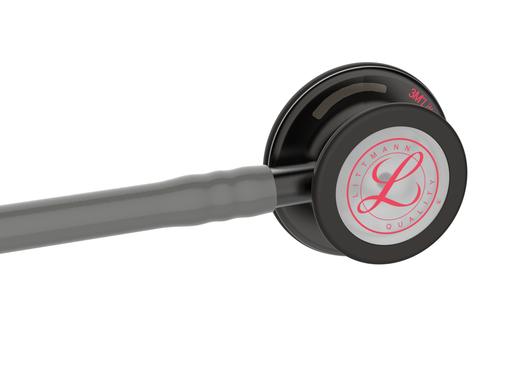 Littmann Cardiology IV Diagnostic Stethoscope: Grey & Smoke - Red Stem - Limited Edition 6183 - Over Engraved - 