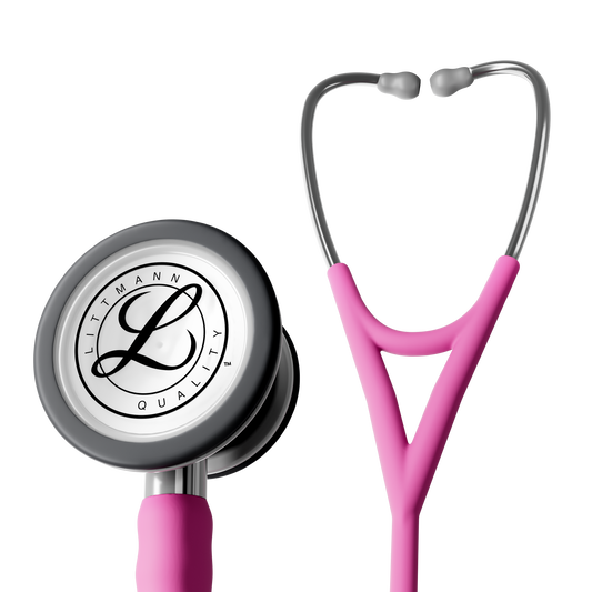 Littmann Cardiology IV Diagnostic Stethoscope: Satin Navy Rose Pink Tube 6159C - Stainless Steel Chestpiece with 27" Rose Pink Satin Finish Tube for Added Comfort, Flexibility and Cleanability