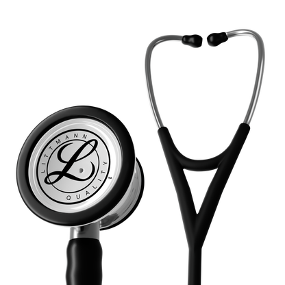 Littmann Cardiology IV Diagnostic Stethoscope: Satin Black Tube 6177C - Mirror Chestpiece with 27" Black Satin Finish Tube for Added Comfort, Flexibility and Cleanability