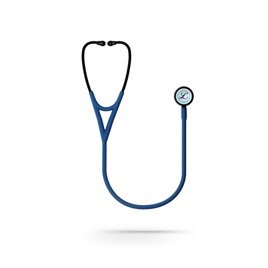 Littmann Cardiology IV Diagnostic Stethoscope: Satin Navy Blue Tube 6242C - High Polish Rainbow Chestpiece with 27" Navy Blue Satin Finish Tube for Added Comfort, Flexibility and Cleanability