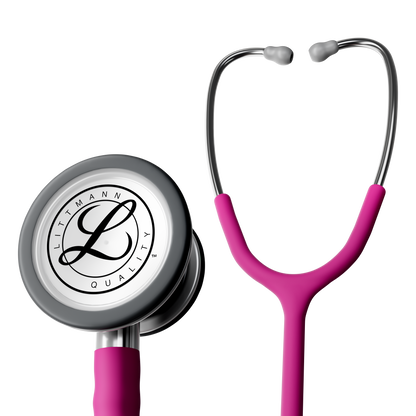 Littmann Classic III Monitoring Stethoscope: Satin Raspberry Tube 5648C - Stainless Steel Chestpiece with 27" Raspberry Satin Finish Tube for Added Comfort, Flexibility and Cleanability