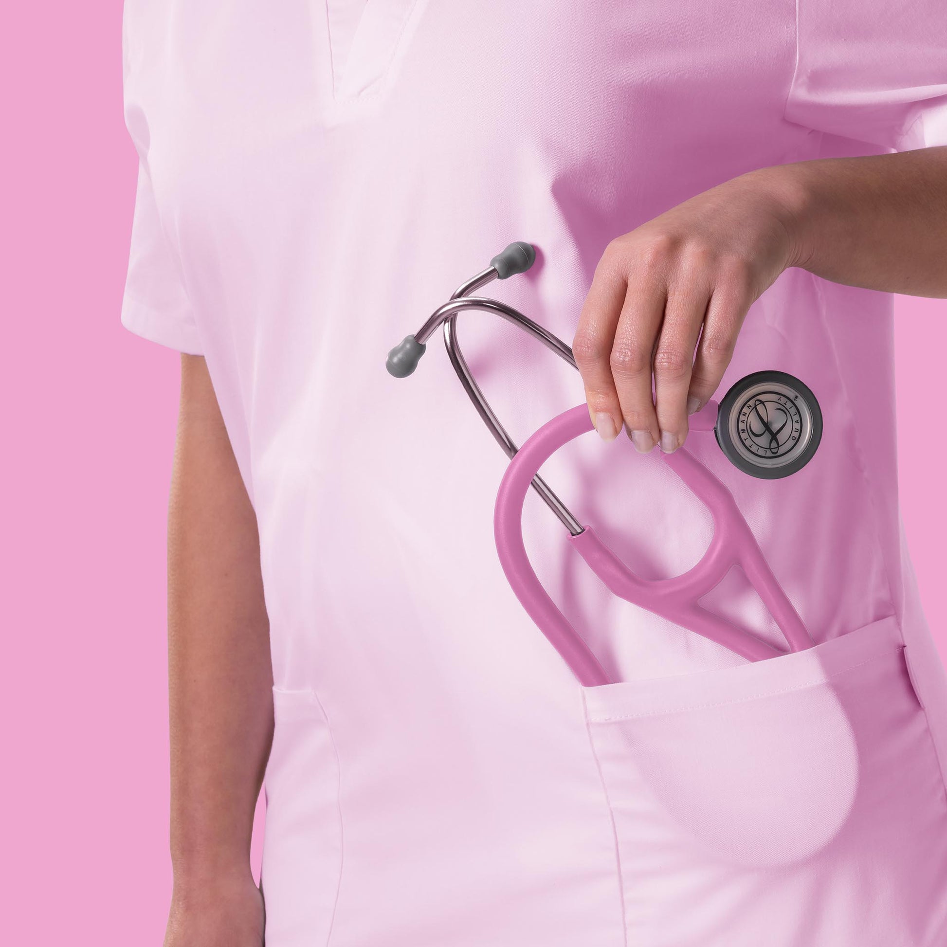 Littmann Cardiology IV Diagnostic Stethoscope: Satin Navy Rose Pink Tube 6159C - Stainless Steel Chestpiece with 27" Rose Pink Satin Finish Tube for Added Comfort, Flexibility and Cleanability
