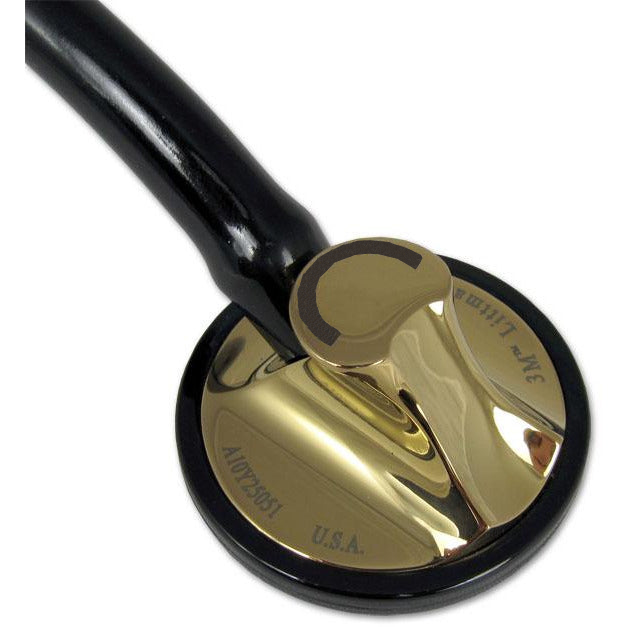 Littmann Master Cardiology Stethoscope: Black & Brass 2175 - Over Engraved - 