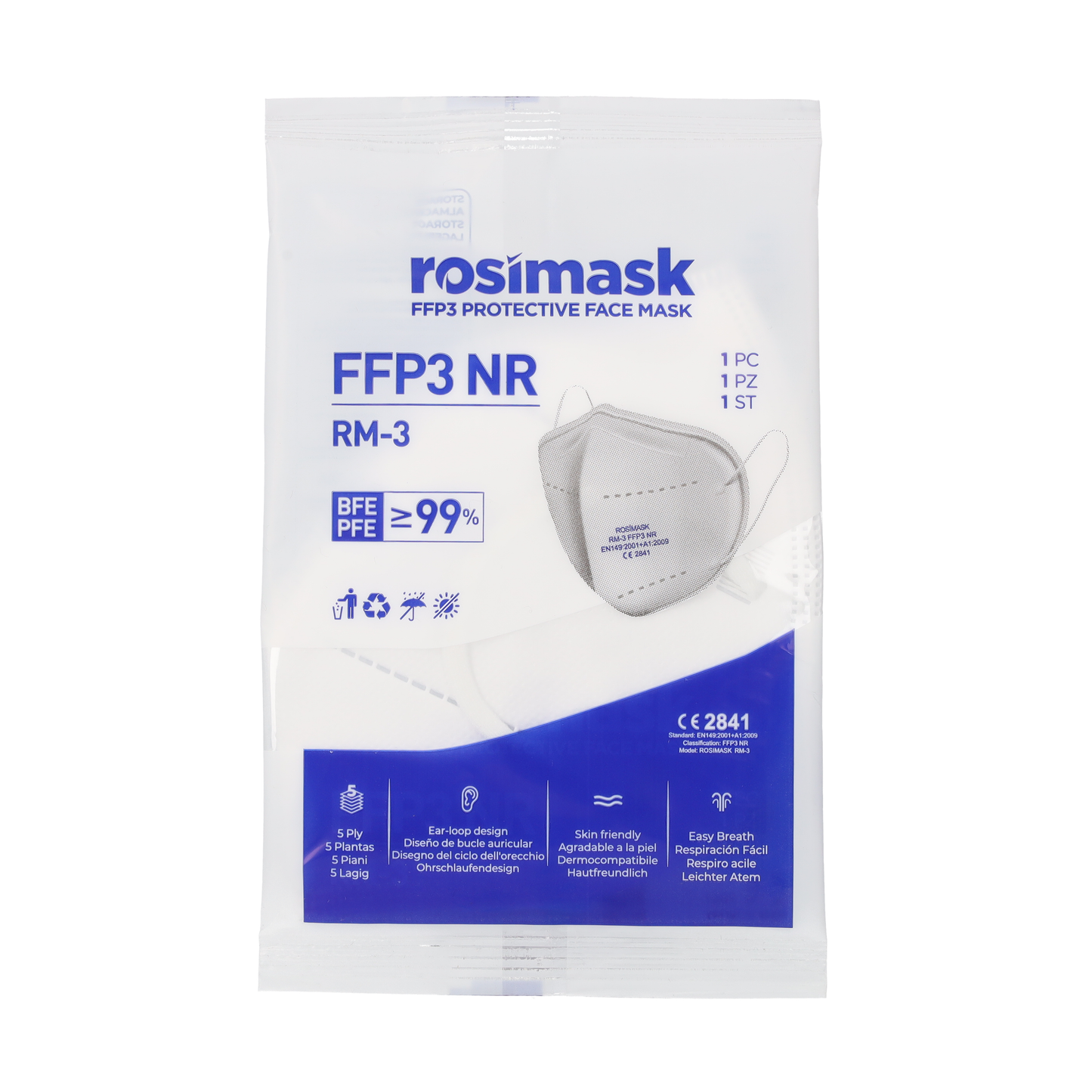 Rosimask FFP3 Face Masks (unvalved) Box of 10