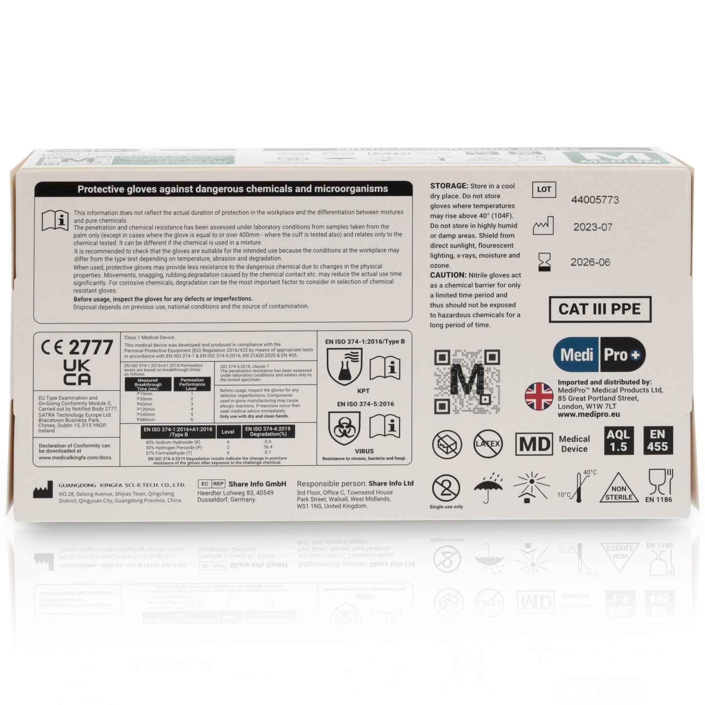 Black Nitrile Gloves - Box of 100 - Medium - MediPro